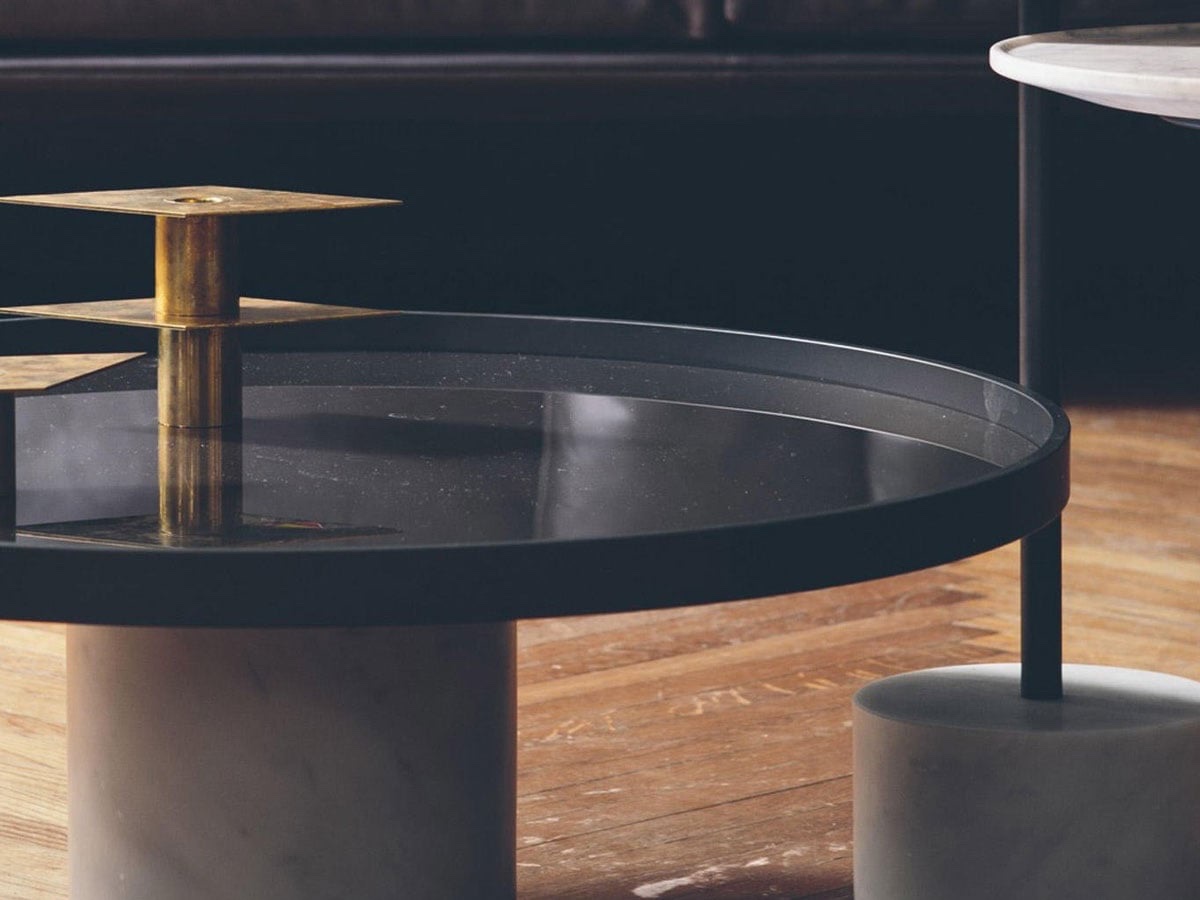 Cassina 194 9 Coffee Table Marble Base Glass Aluminum Top