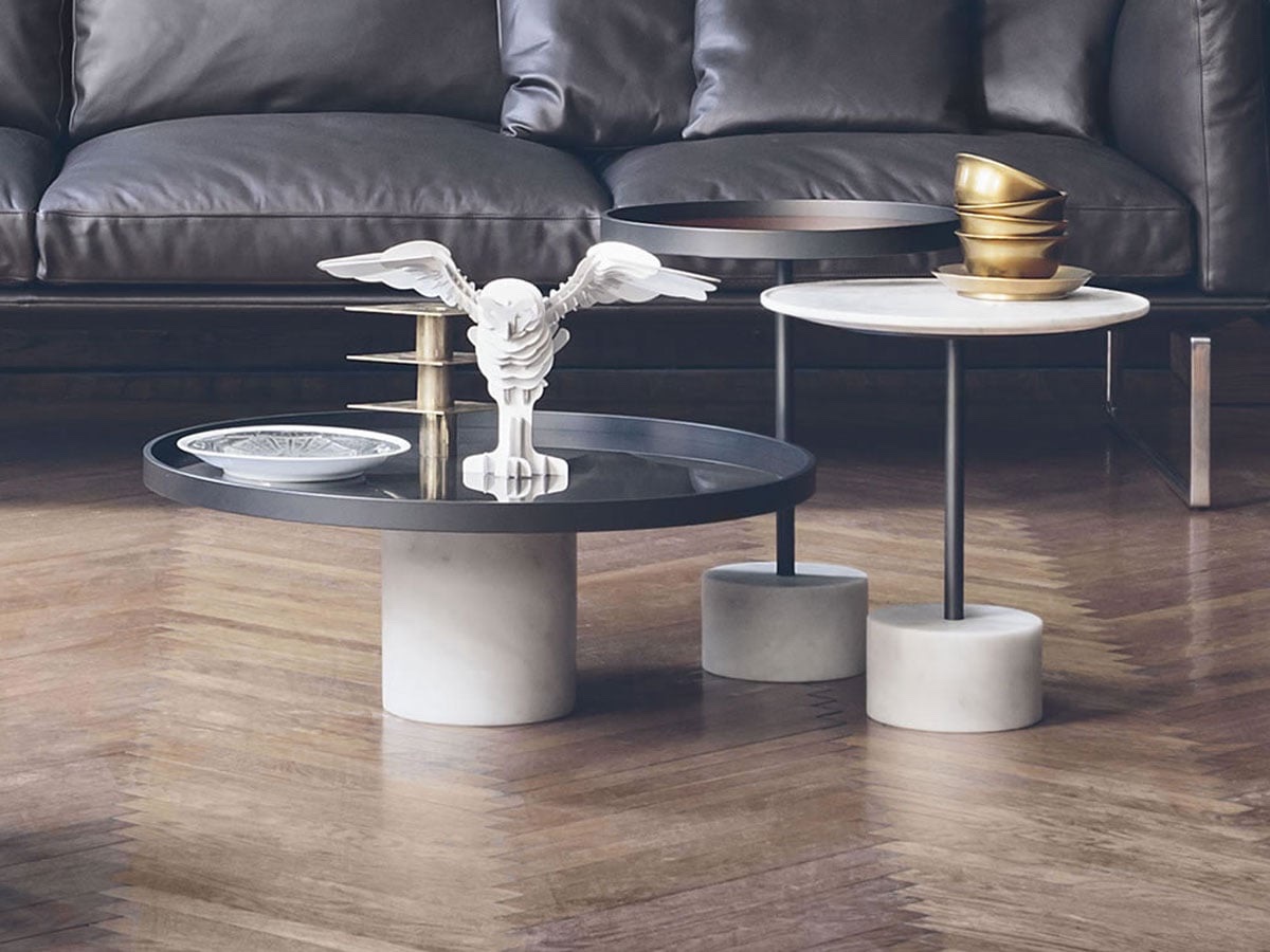 Cassina 194 9 Coffee Table Marble Base Glass Aluminum Top