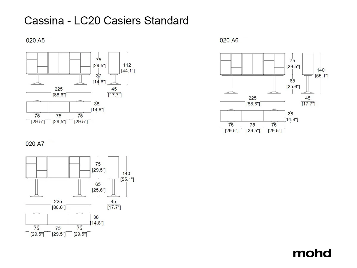 Cassina 20 Casiers Standard Sideboard Collection