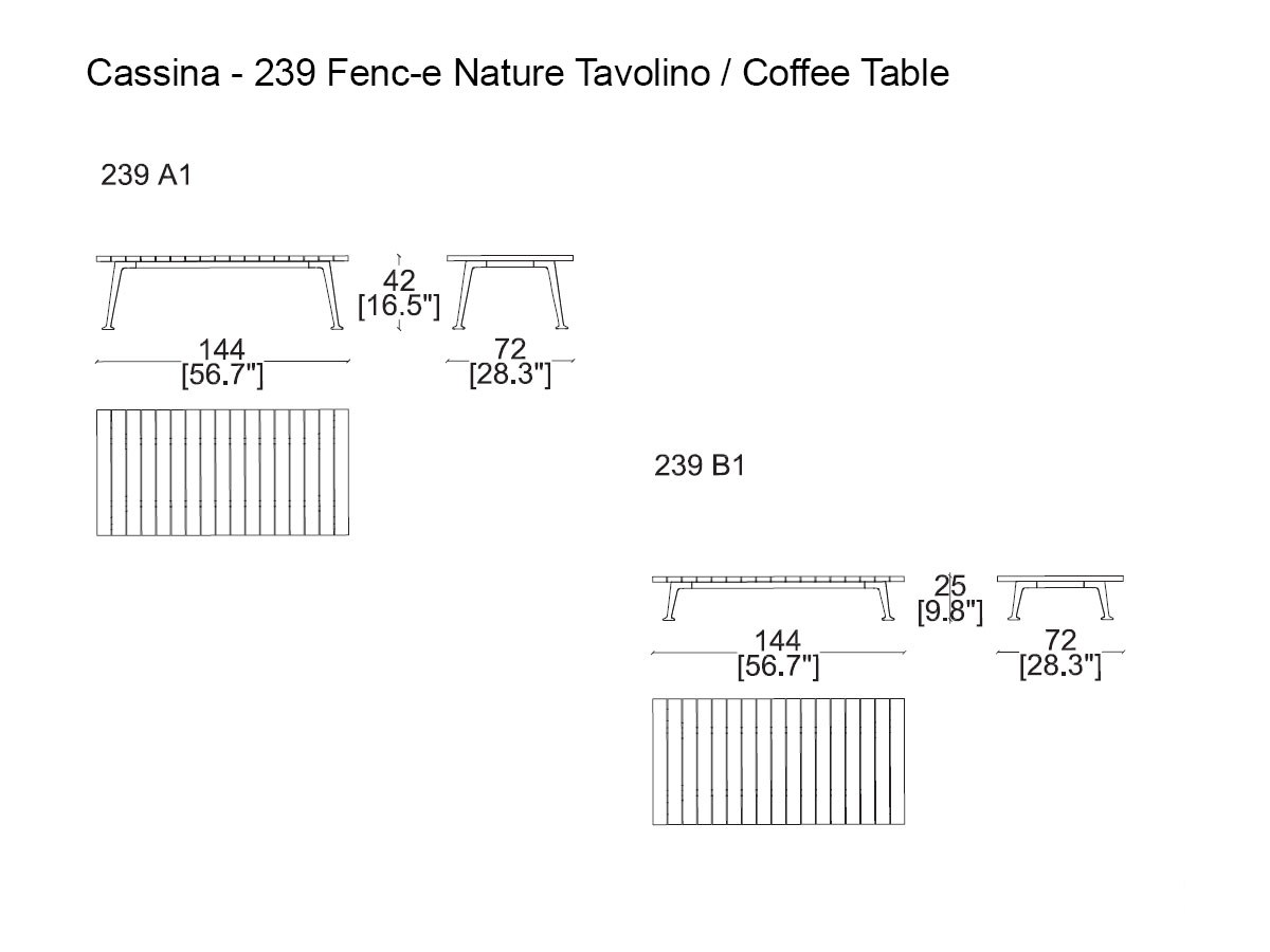 Cassina 239 Fenc E Nature Coffee Table