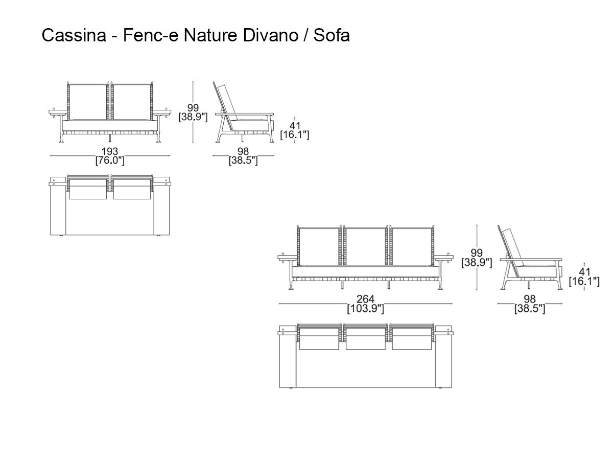 Cassina 239 Fenc E Nature Sofa