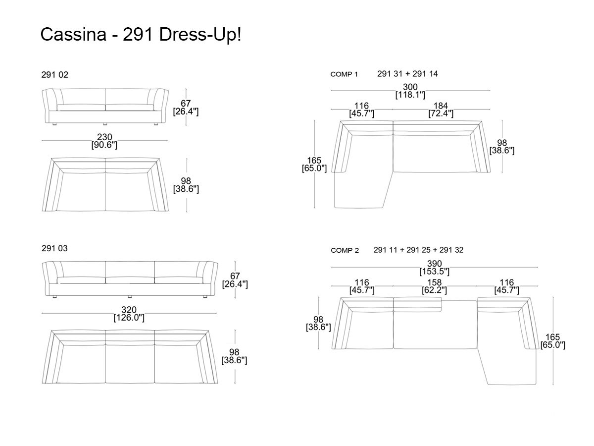 Cassina Dress Up 291 Sofa Collection