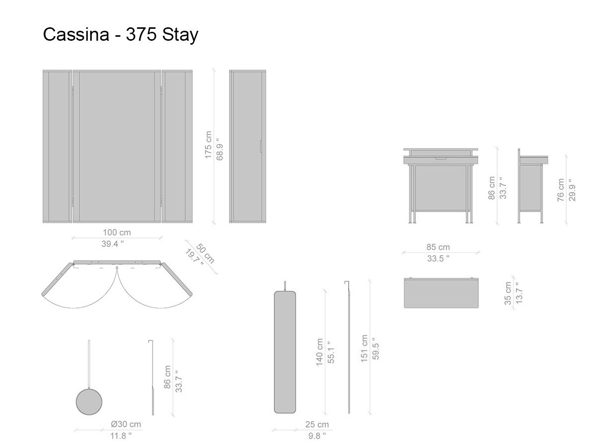 Cassina 375 Stay Screen Vanity Table