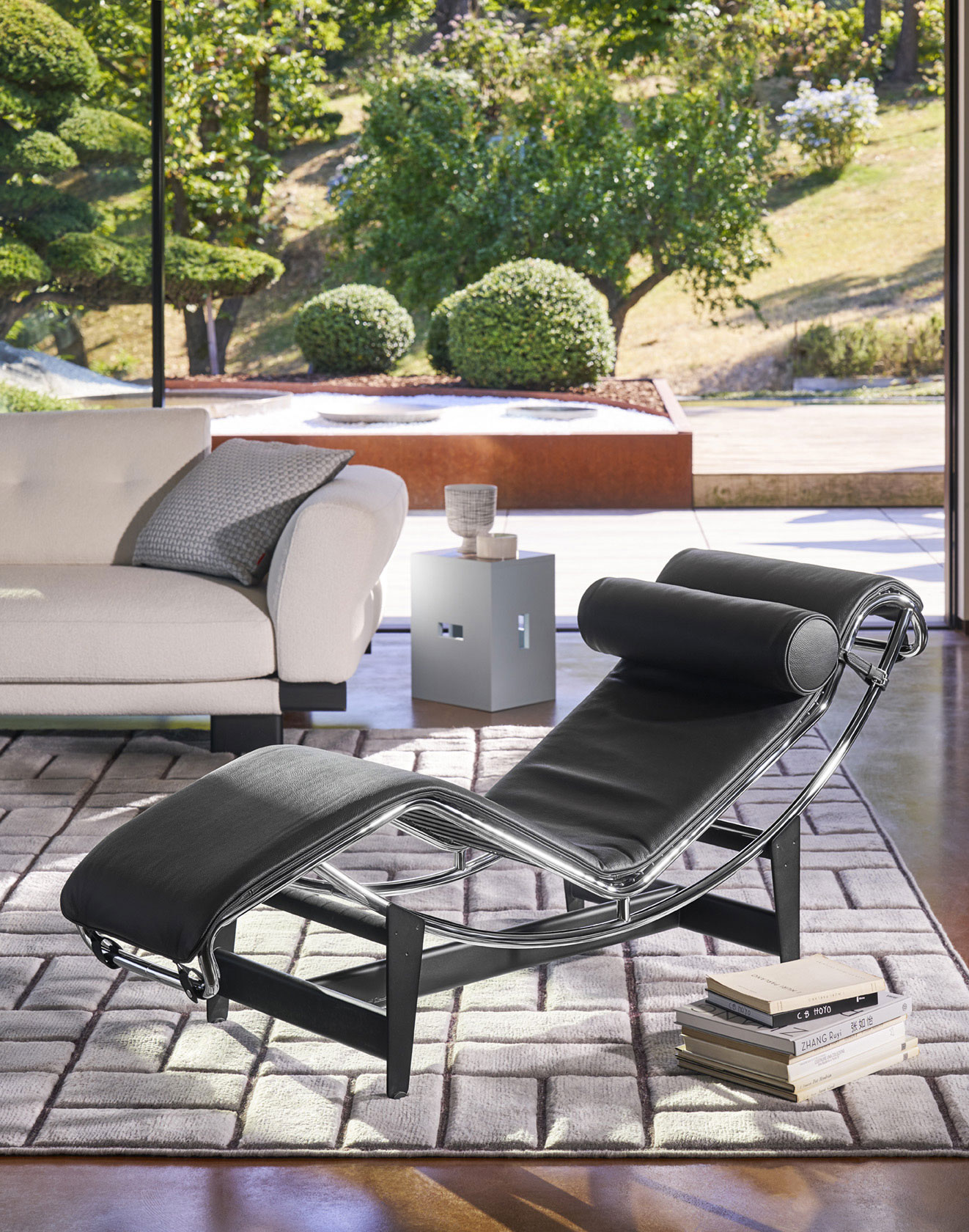 Cassina 4 A Reglage Continu Durable Chaise Longue Scozia 13x606 Graphitechromed