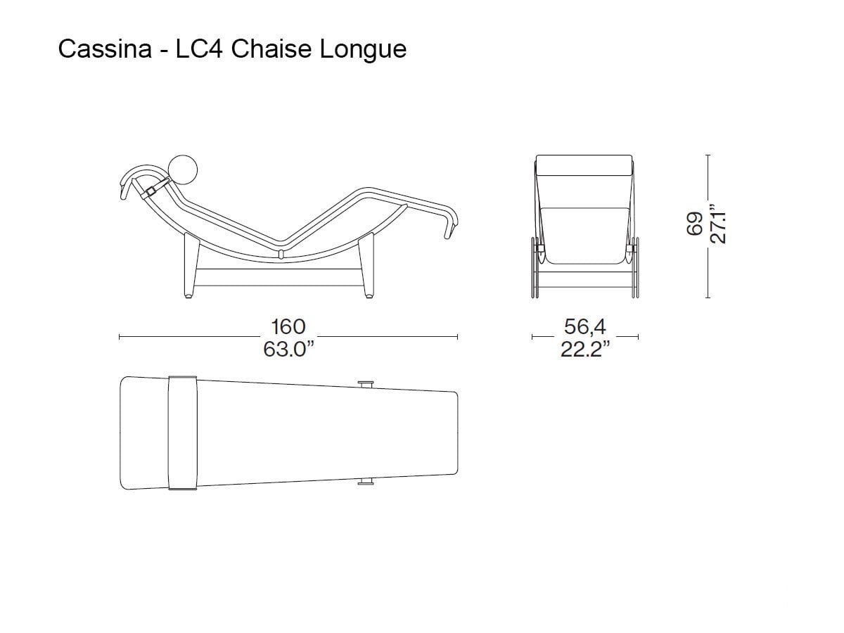 Cassina 4 Chaise Longue A Reglage Continu Durable Pony Skin