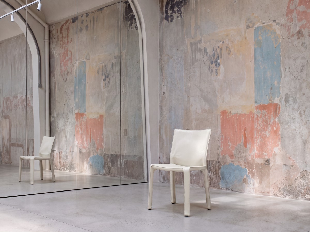 Cassina 412 Cab Chair Saddle Leather White