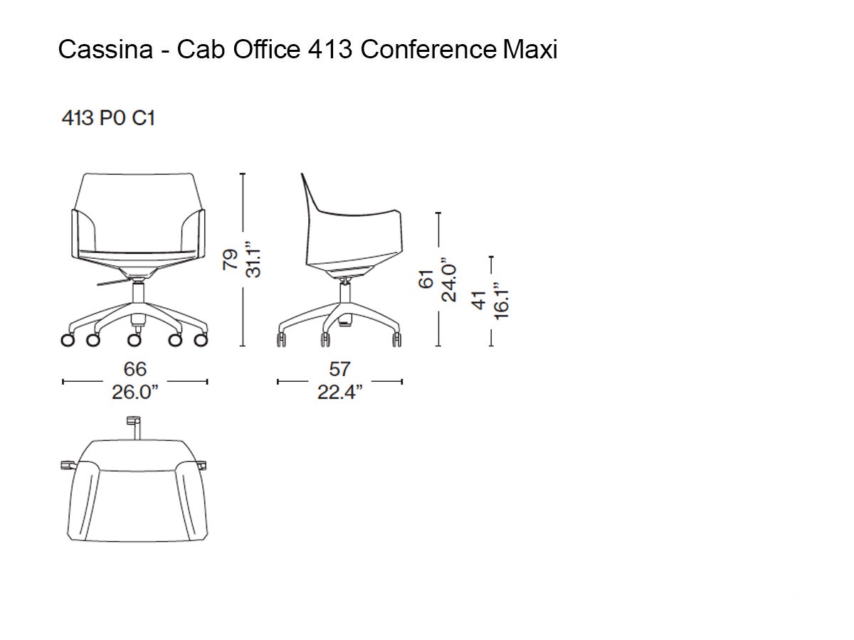 Cassina 413 Cab Office Conference Maxi Chair Black