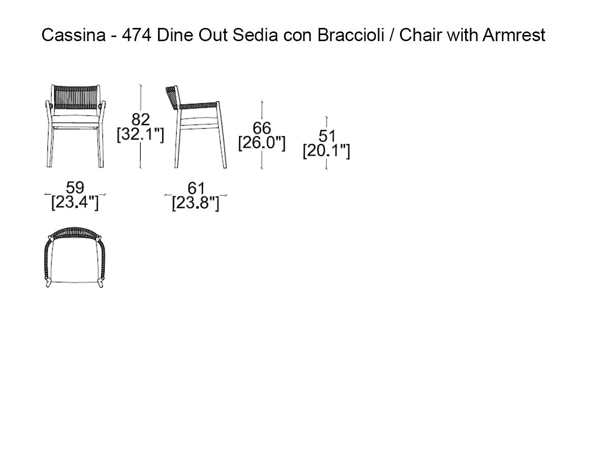 Cassina 474 Dine Out Chair With Armrest