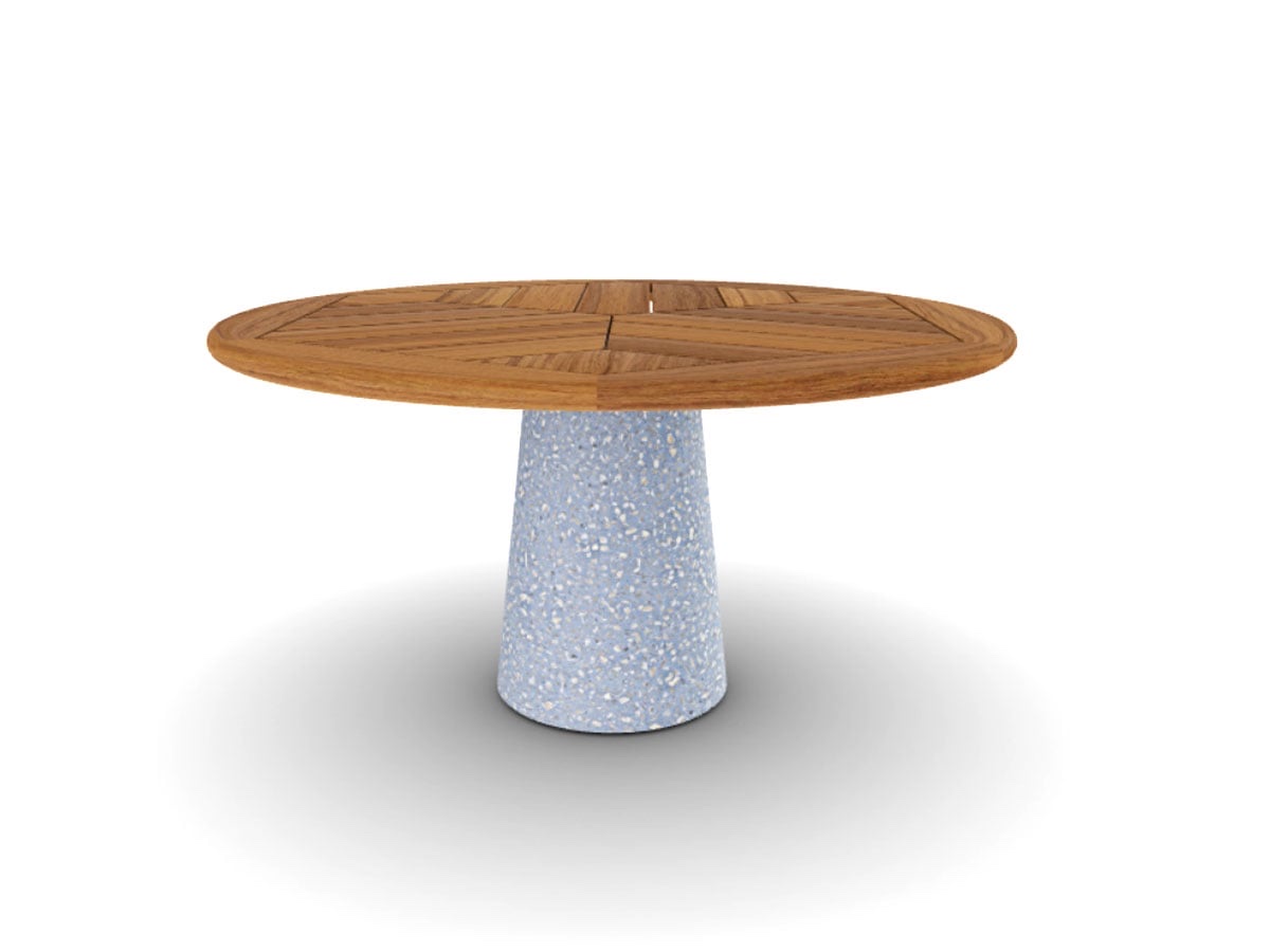 Круглый стол 477 Dine Out, 477 TB 14 · Teak / Terrazzo синий