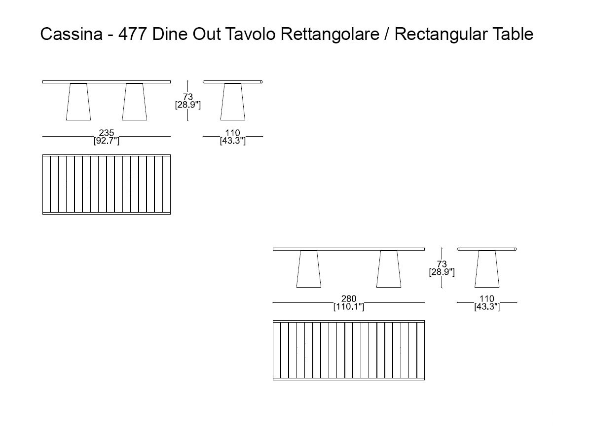 Cassina 477 Dine Out Rectangular Table