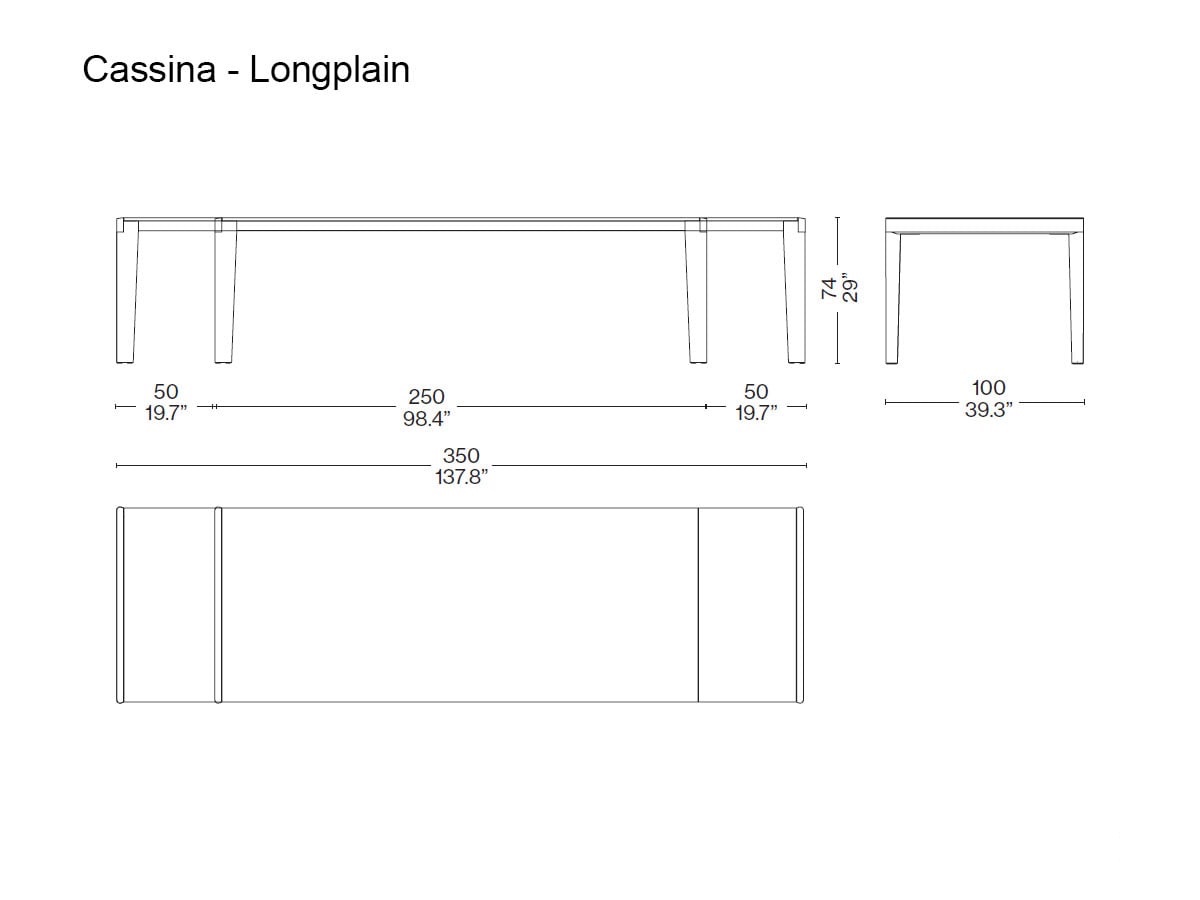 Cassina 481 Longplane Extendable Table Black Stained Oak Metal Pewter Striated