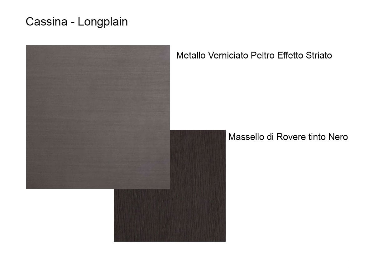 Cassina 481 Longplane Extendable Table Black Stained Oak Metal Pewter Striated