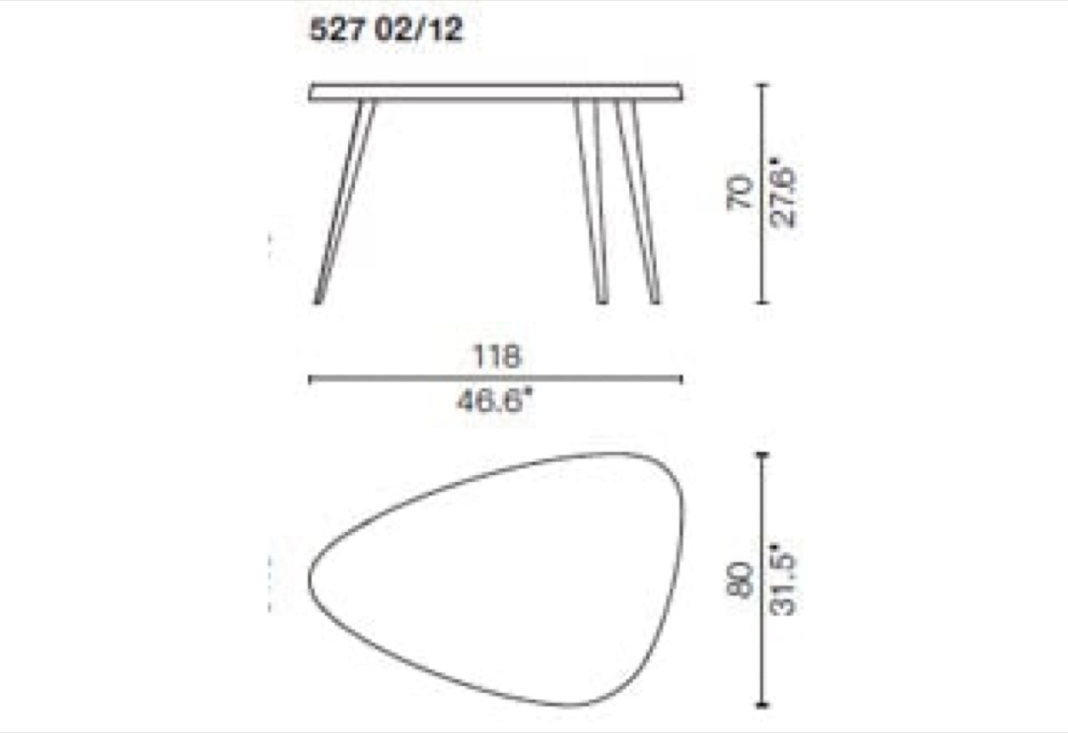 Cassina 527 Mexique Service Table Canaletto Walnut H 70 Cm