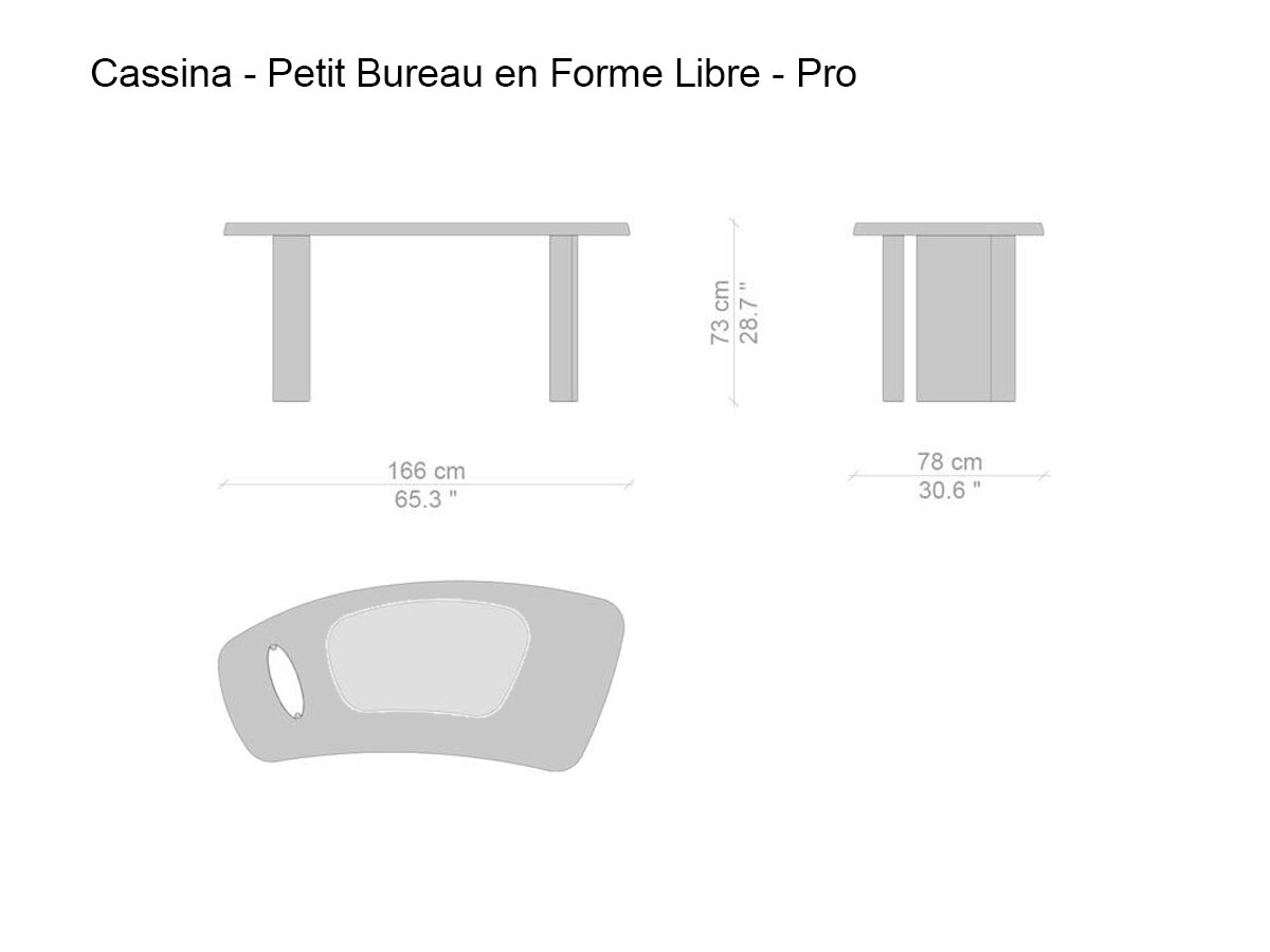 Cassina 538 Petit Bureau En Forme Libre Desk Pro