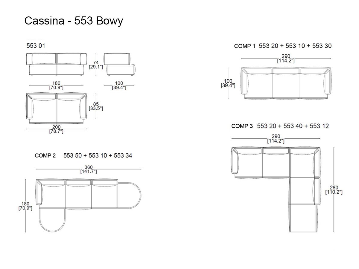 Cassina 553 Bowy Sofa Collection