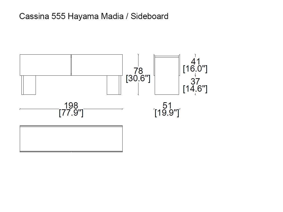 Cassina 555 Hayama Sideboard Red Cina