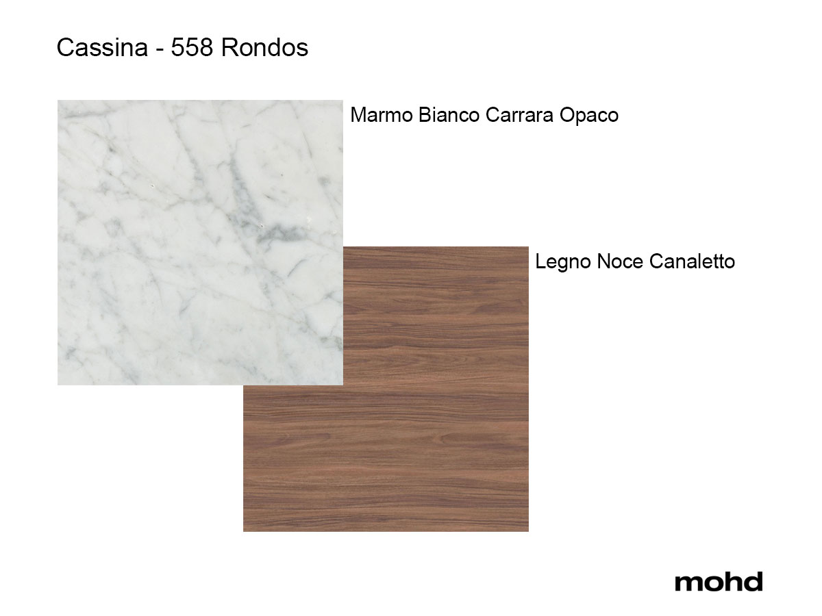 Cassina 558 Rondos Dressers L 120 Cm Canaletto Walnut Matt Carrara White