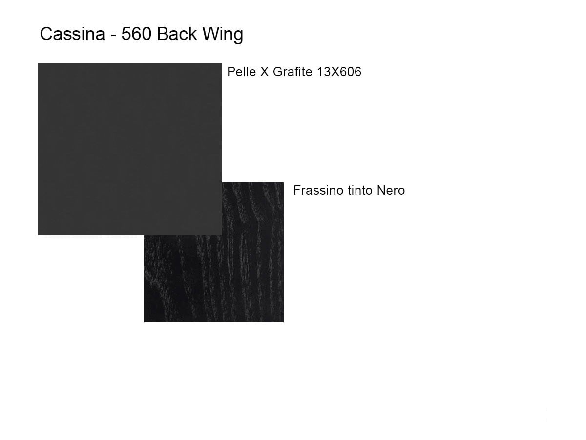 Cassina 560 Back Wing Chair Leather X Graphite 13x606
