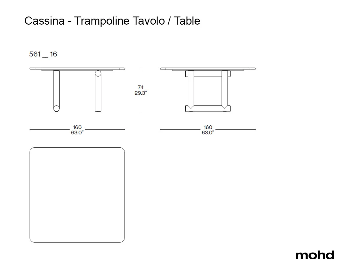 Cassina 561 Trampoline Outdoor Table Square