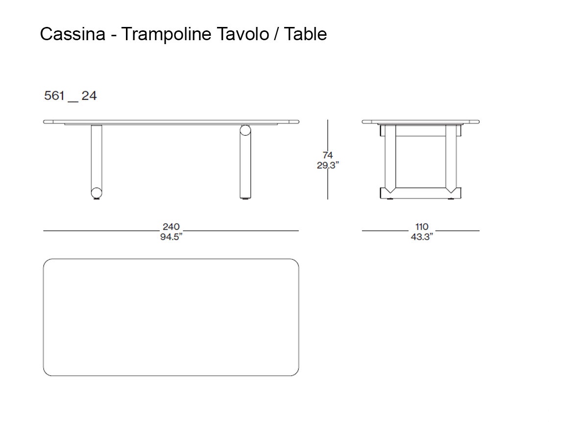 Cassina 561 Trampoline Outdoor Table Rectangular