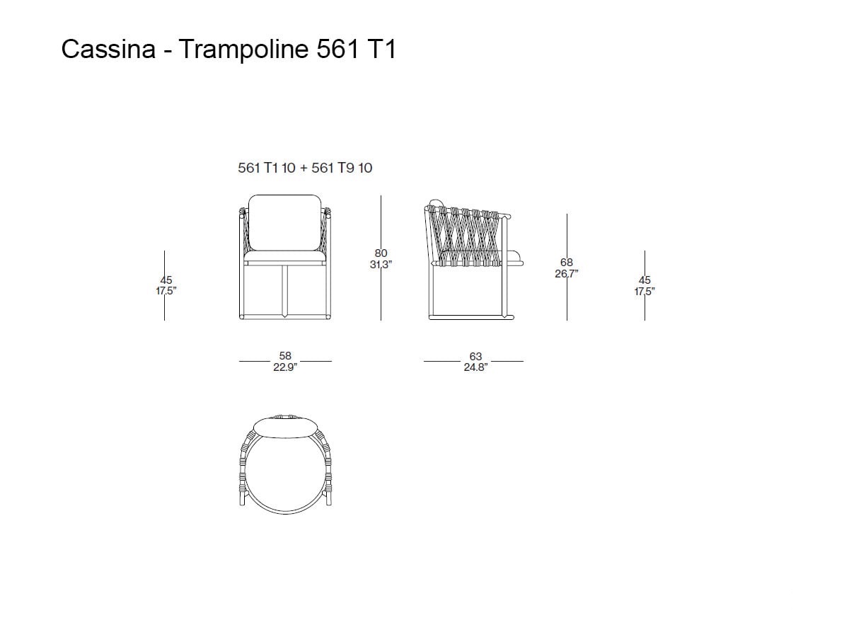 Cassina 561 Trampoline Outdoor Chair Hand Woven Cord Taipan Filicudi 13f045