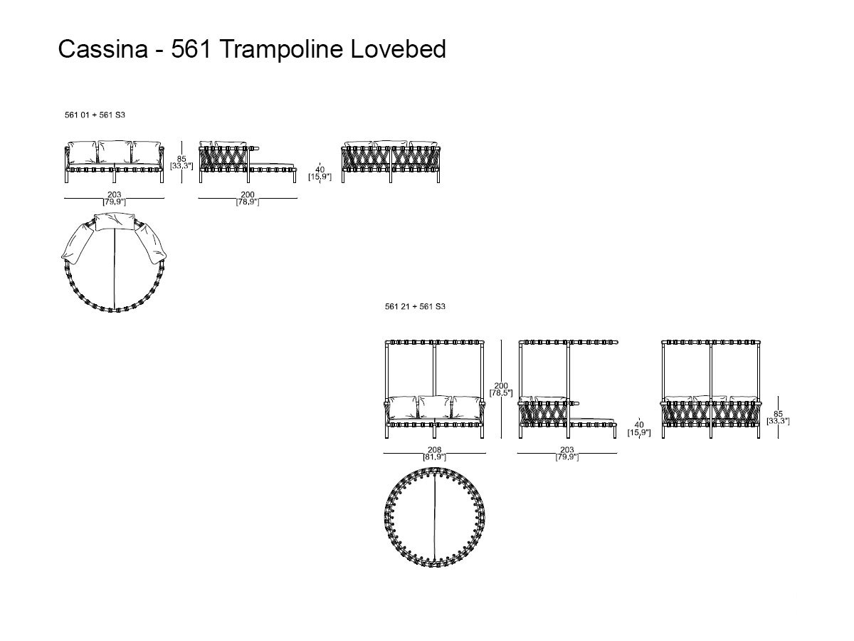 Cassina 561 Trampoline Love Bed