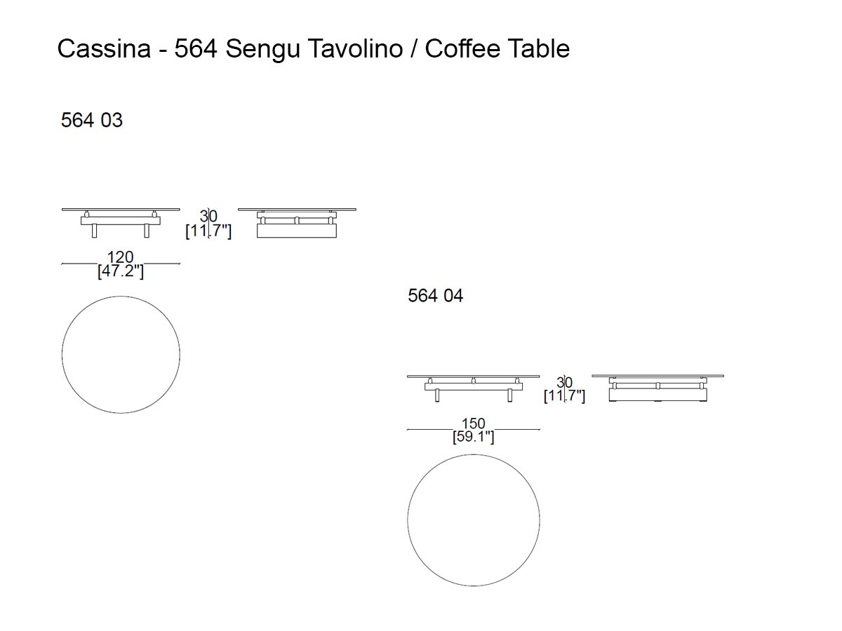 Cassina 564 Sengu Coffee Table Round