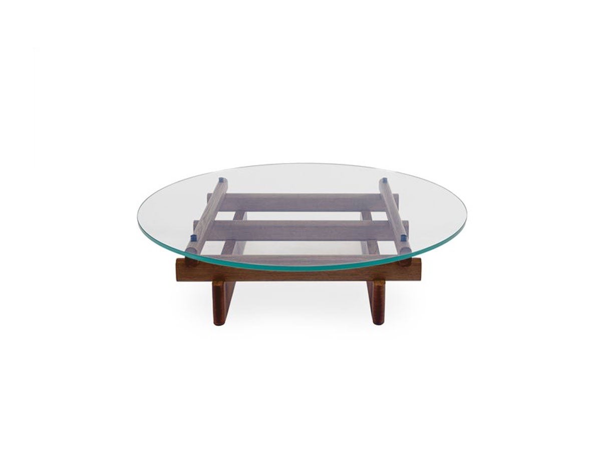 Cassina 564 Sengu Coffee Table Round Canaletto Walnut Base