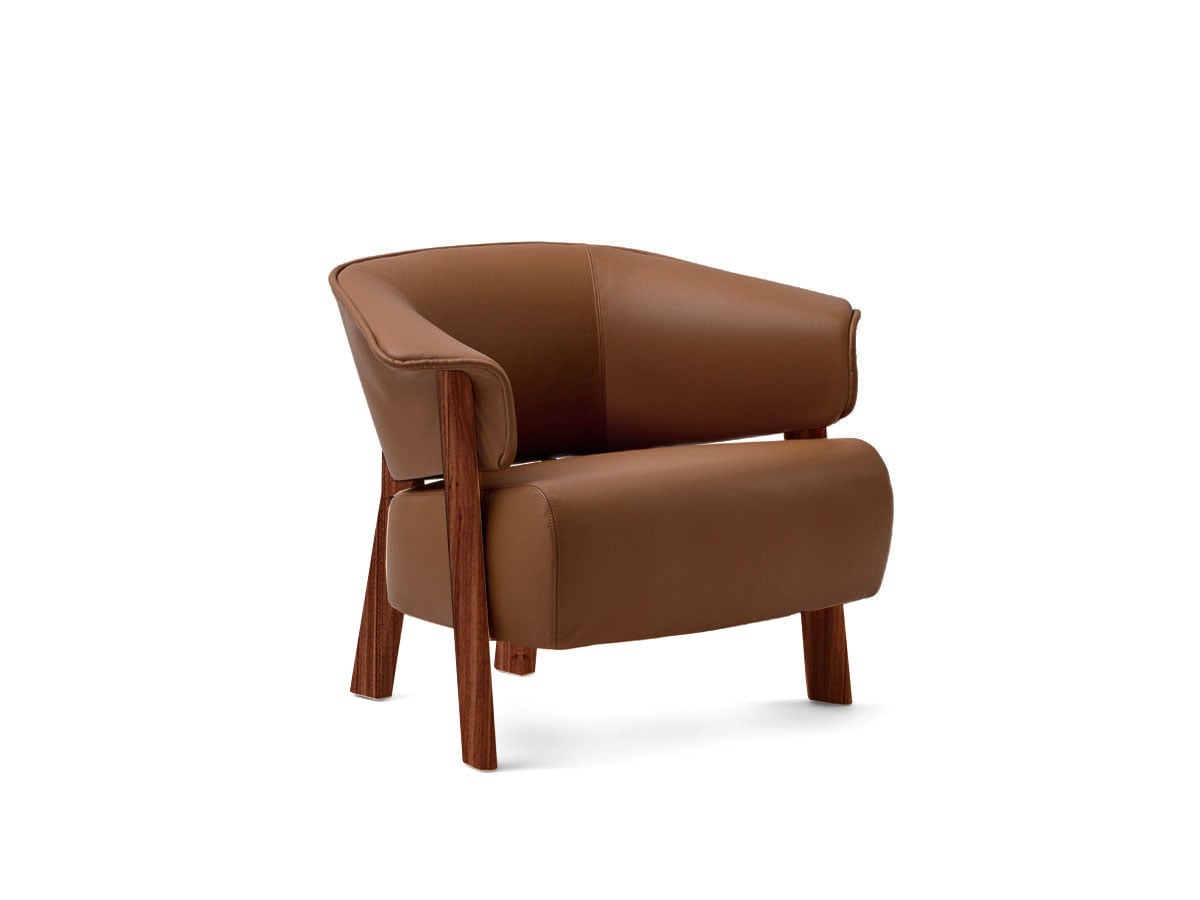 Cassina 571 Back Wing Armchair Canaletto Walnut Leather 13x332 Castagna