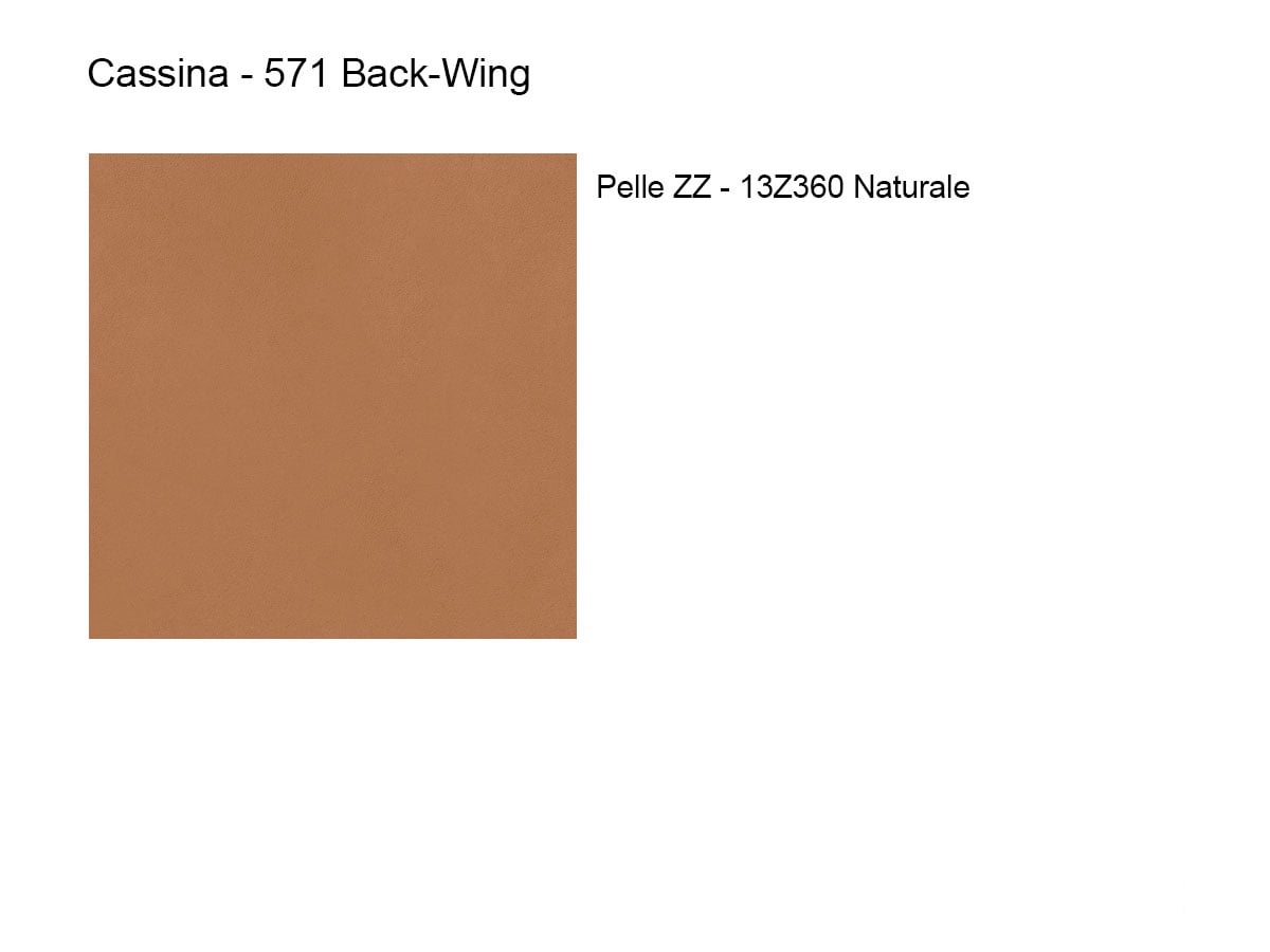 Cassina 571 Back Wing Armchair Walnut Canaletto Leather 360 Natural