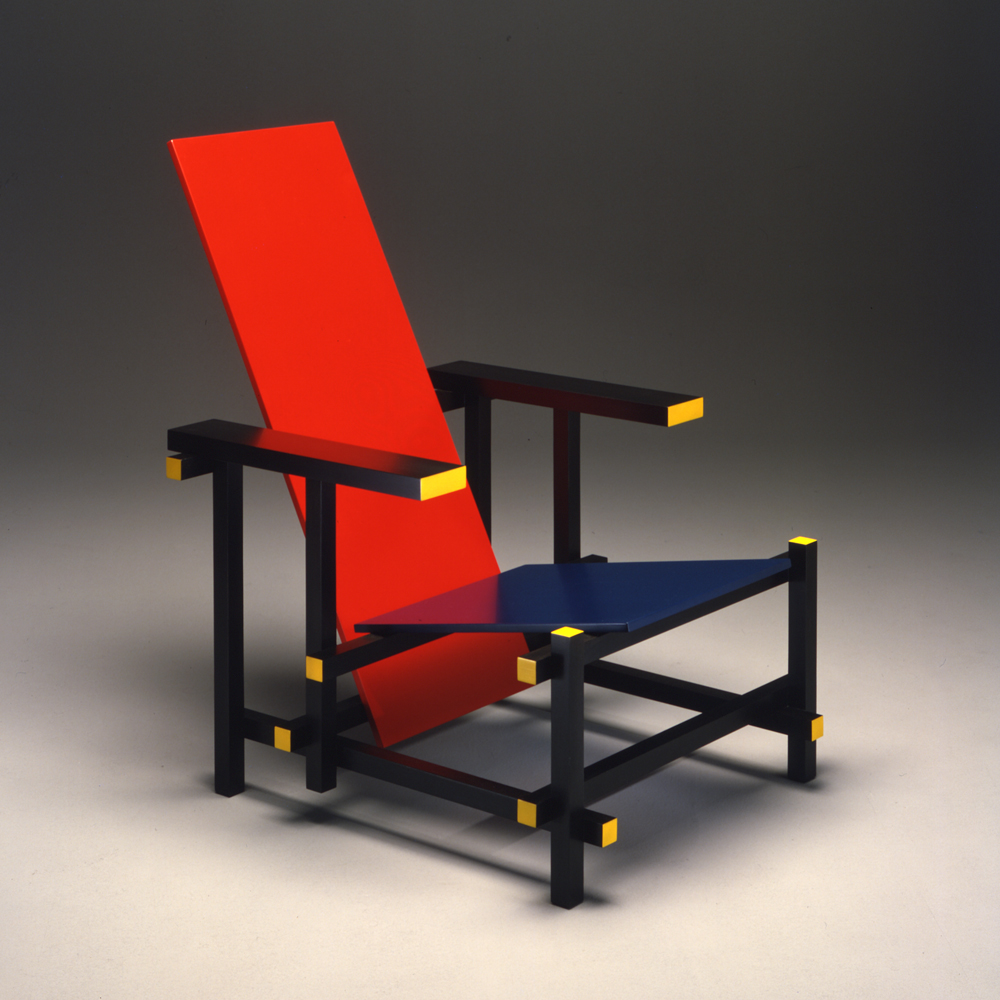Cassina 635 Red And Blue Armchair