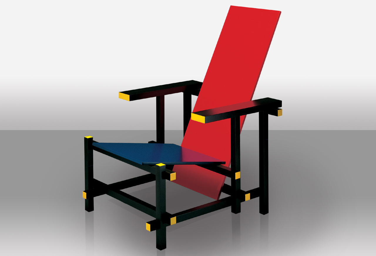 Cassina 635 Red And Blue Armchair