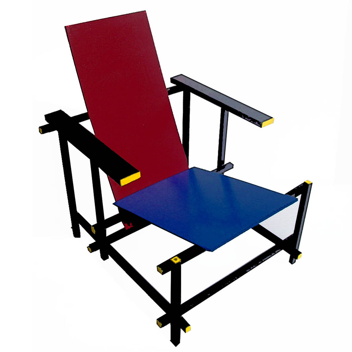 Cassina 635 Red And Blue Armchair