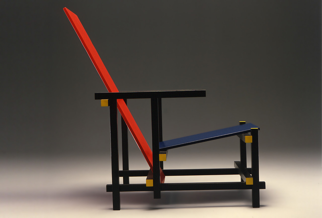 Cassina 635 Red And Blue Armchair