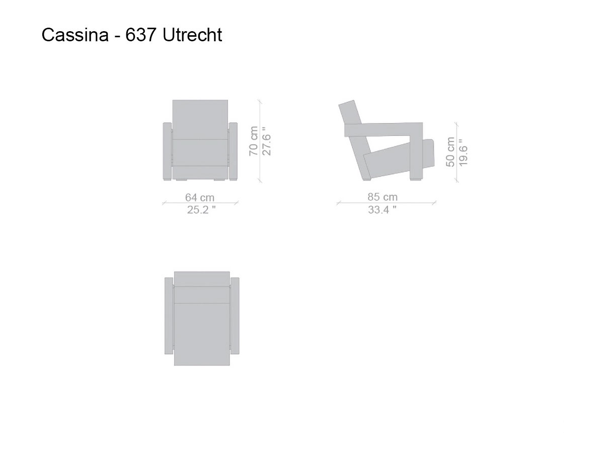 Cassina 637 Utrecht Armchair Ortigia 13l659 Indigo