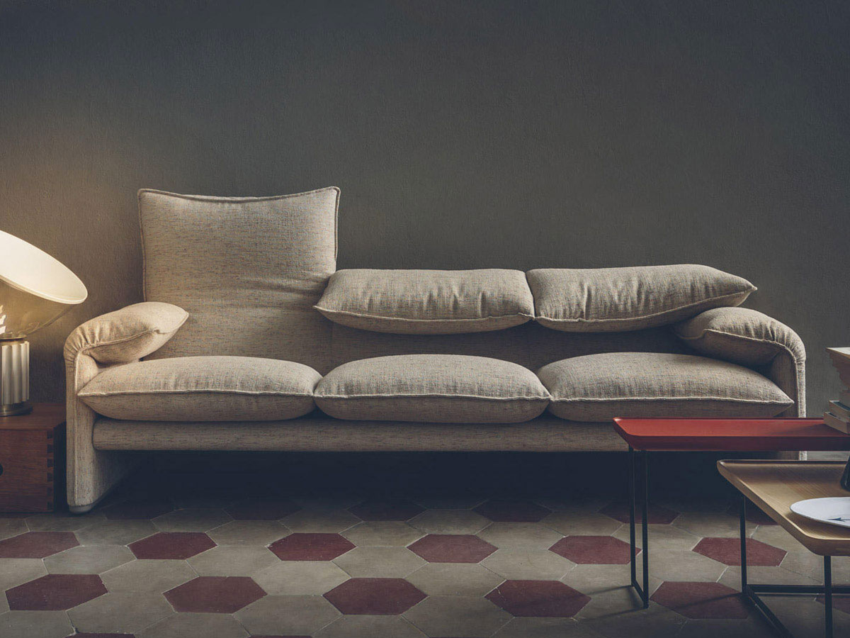 Cassina 675 Maralunga Three Seater Sofa