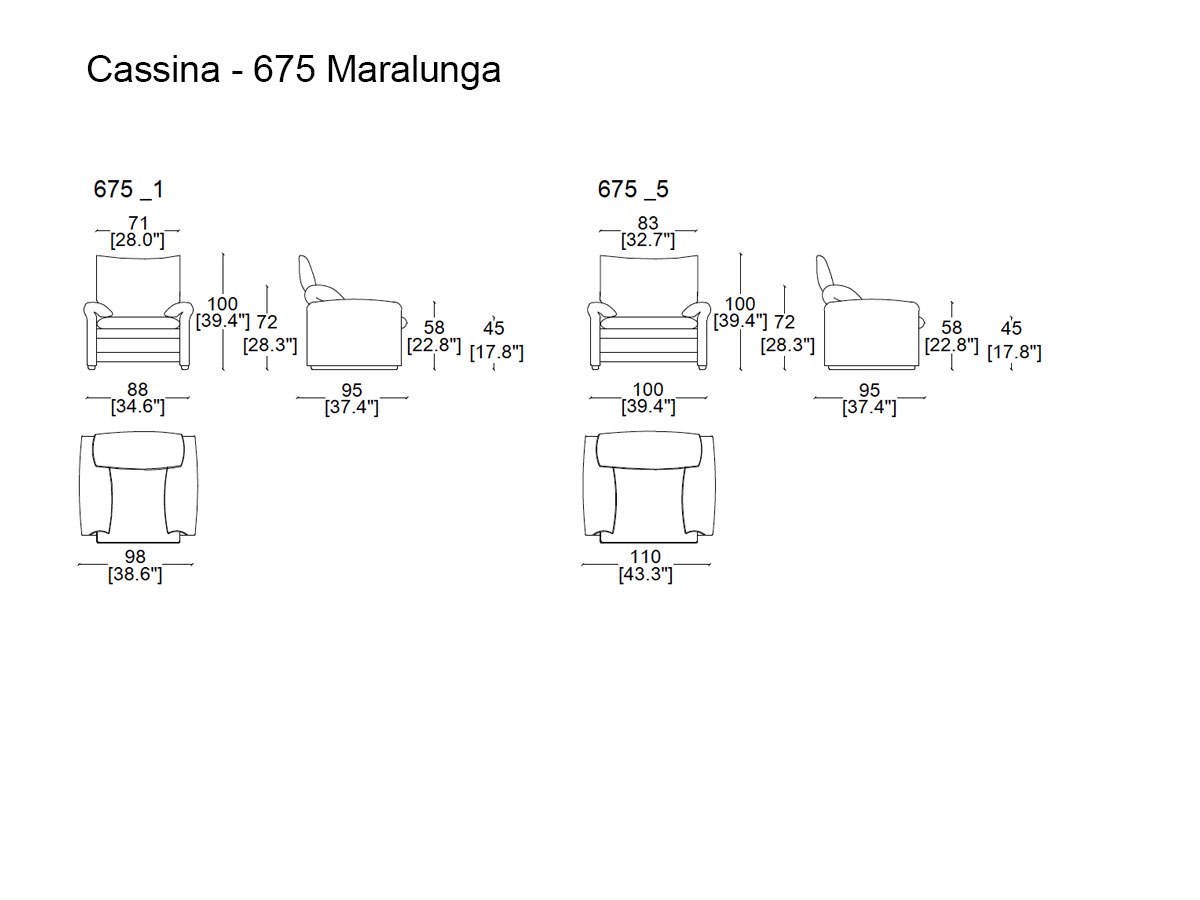 Cassina 675 Maralunga Armchair
