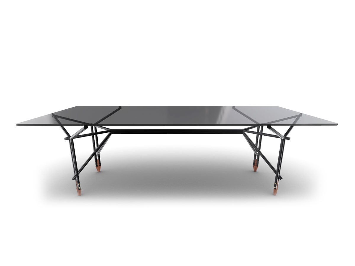 Cassina 815 Olimpino Table L 240 Matt Black Smoked Glass