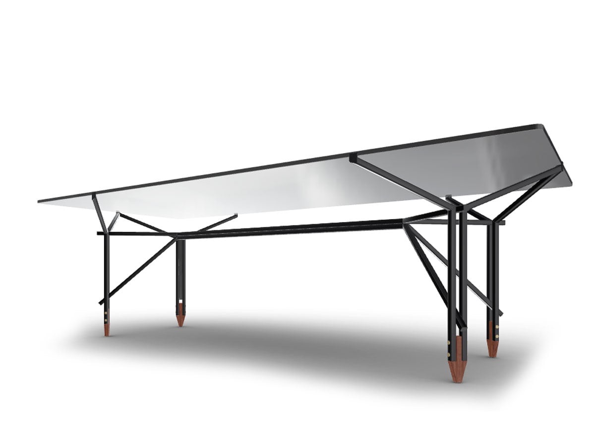 Cassina 815 Olimpino Table L 240 Matt Black Smoked Glass