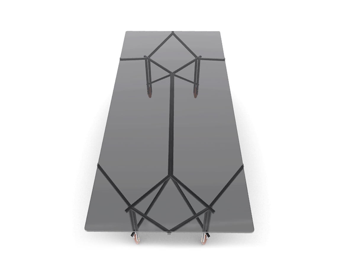 Cassina 815 Olimpino Table L 240 Matt Black Smoked Glass