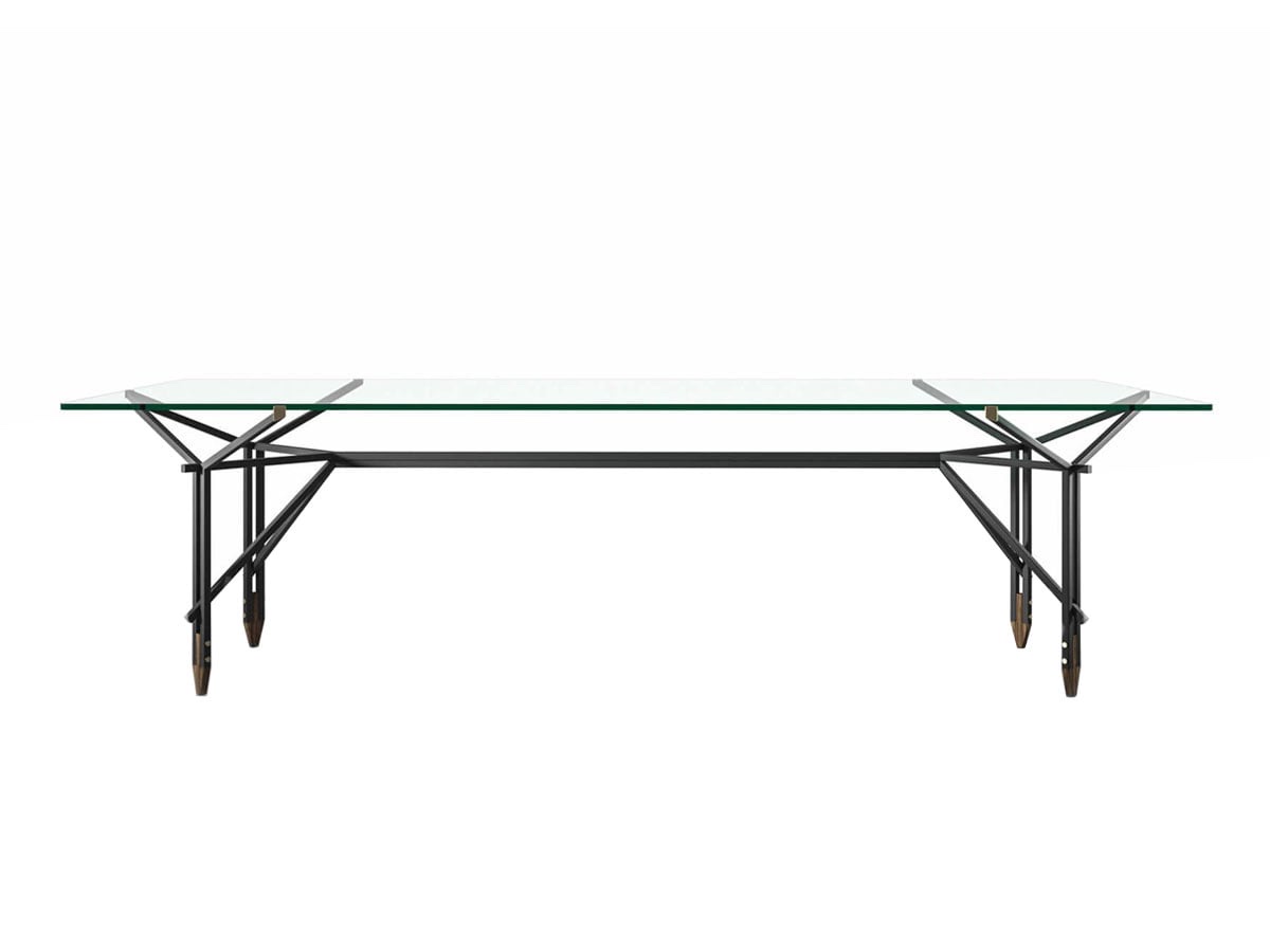 Cassina 815 Olimpino Table L 240 Cm Matt Black Clear Float Glass