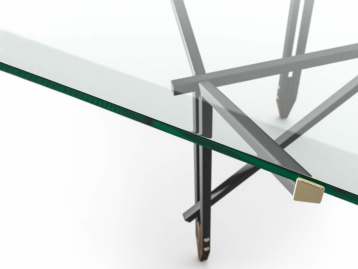 Cassina 815 Olimpino Table L 240 Cm Matt Black Clear Float Glass