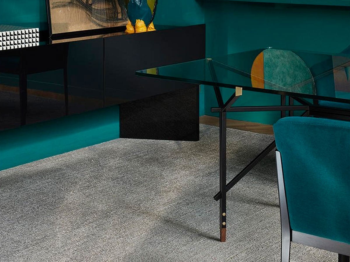 Cassina 815 Olimpino Table L 270 Matt Blackclear Glass