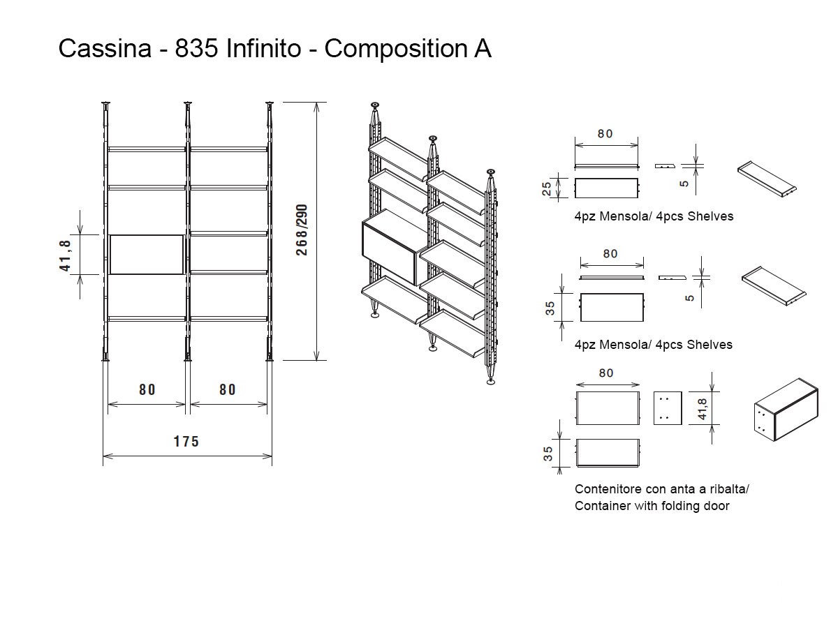 Cassina 835 Infinito Composition 175 Cm