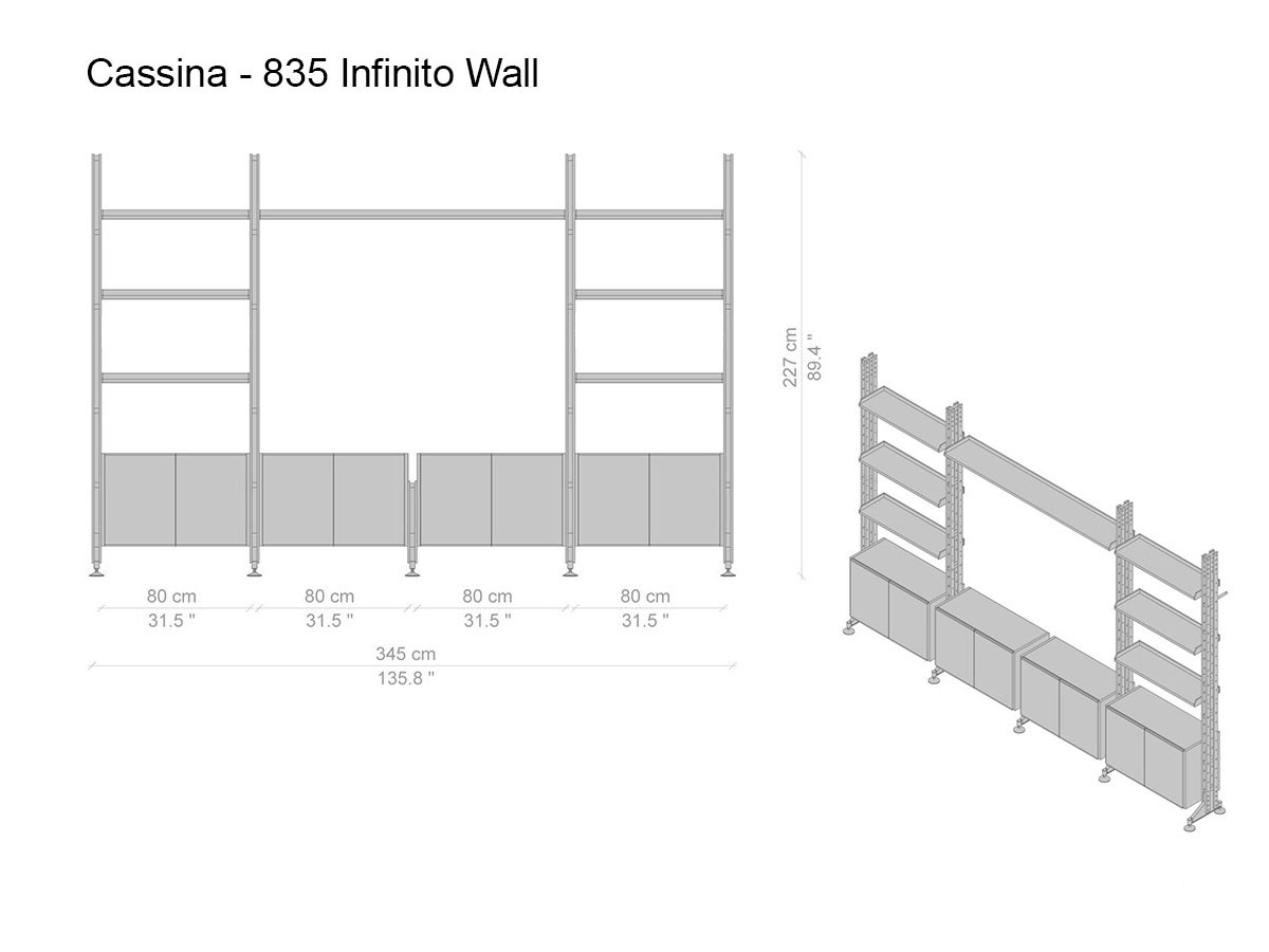Cassina 835 Infinito Wall Bookcase