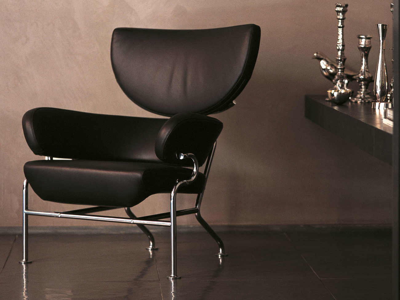 Cassina 836 Tre Pezzi Chrome Leather