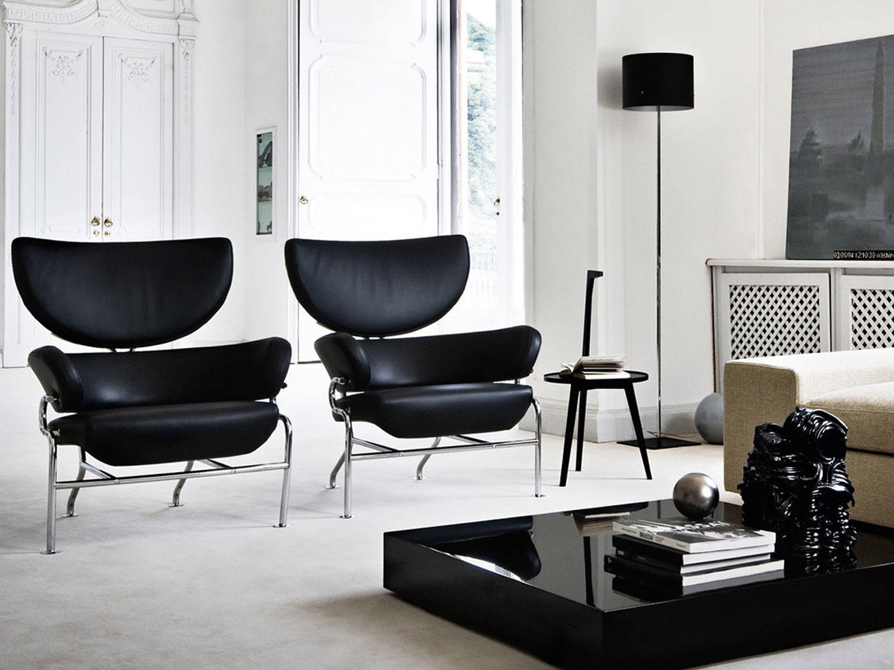 Cassina 836 Tre Pezzi Chrome Leather