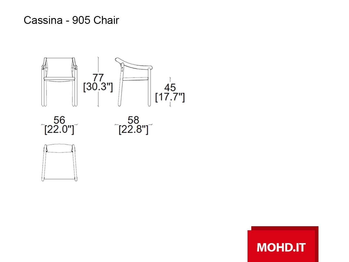 Cassina 905 Chair Black Walnut Canaletto
