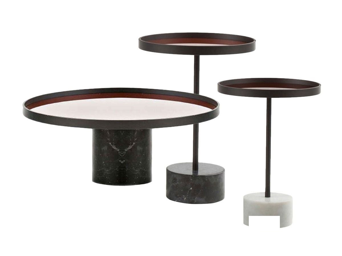 Cassina 194 9 Coffee Table Black Marquina Marble Base Brick Red Glass Top