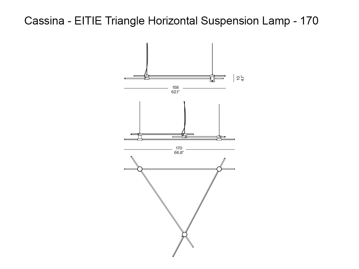 Cassina Eitie Triangle Horizontal Suspension Lamp